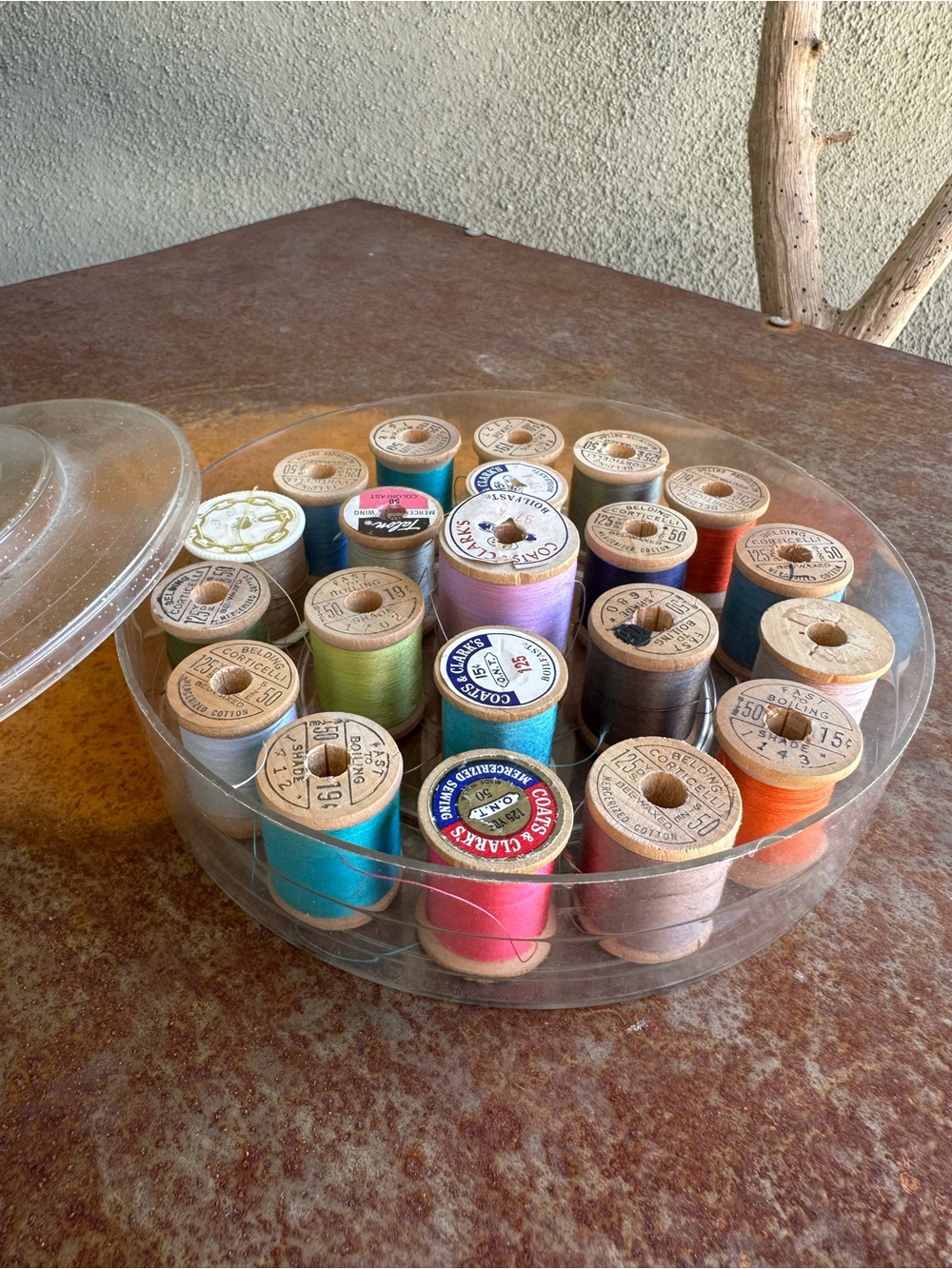 Vintage Sewing Thread Spool Lot Coats & Clark Belding Corticelli Estate Find
